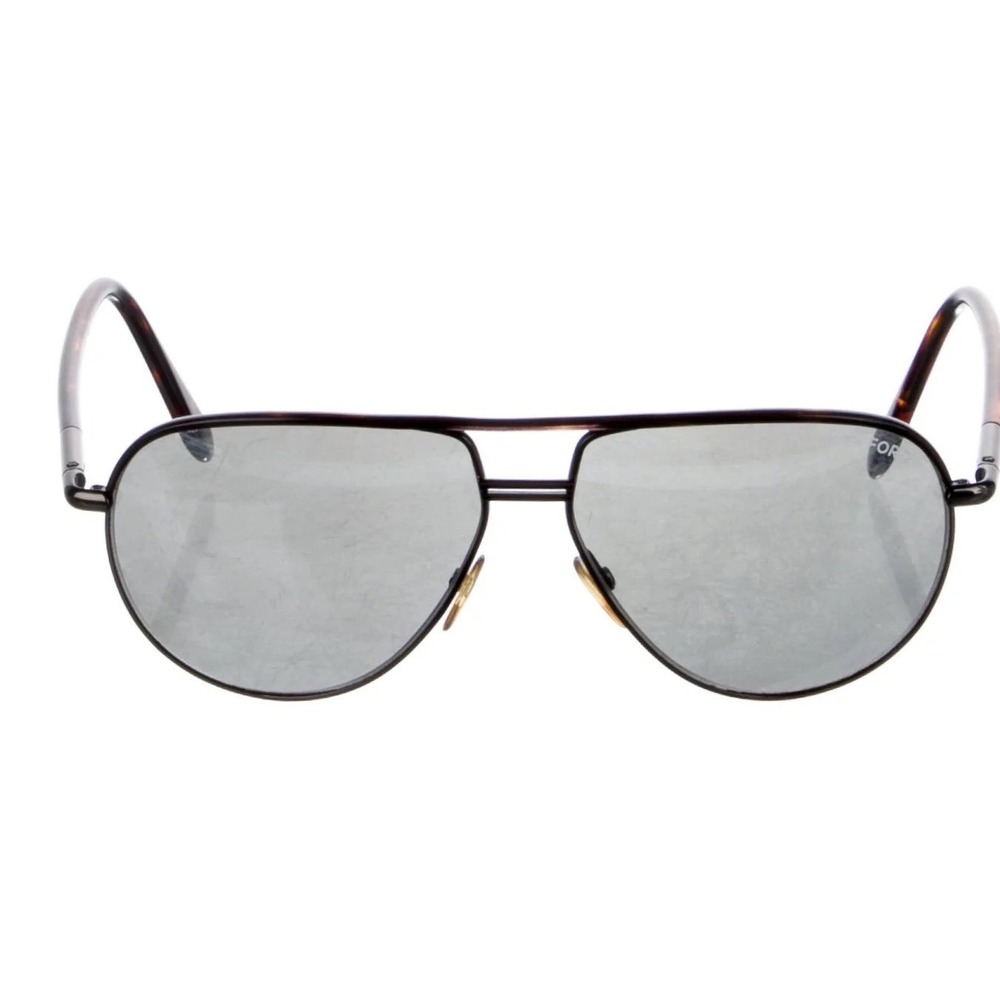 Tom Ford Cole TF 285 Aviator Sunglasses Gunmetal Double Bridge Made in Italy